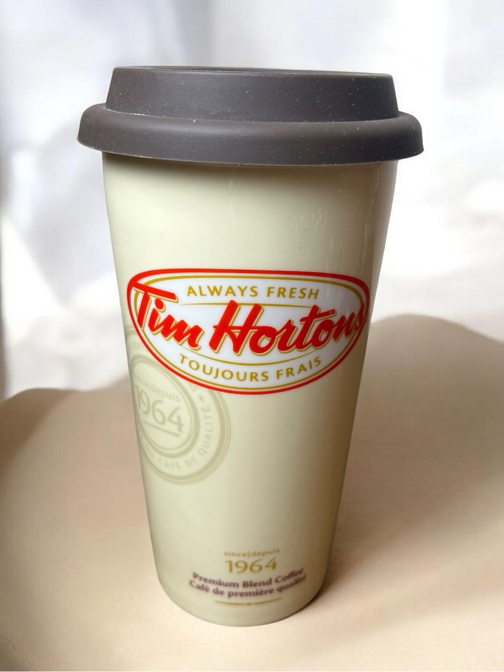 Tim Hortons Ceramic Travel Mug With Lid 1964 Coffee Cup